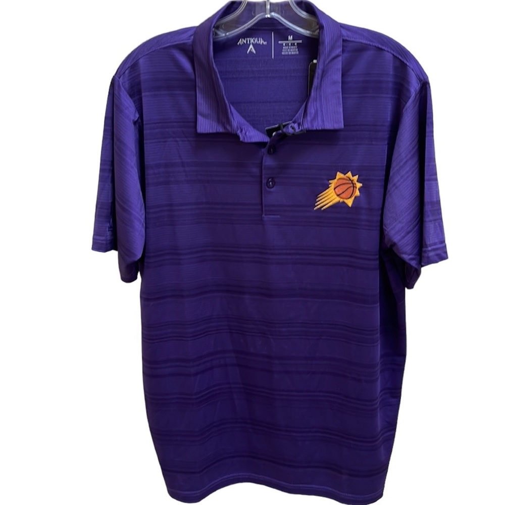 Mens Phoenix Suns NBA Purple Polo Polyester Light Material 3 button Side Slits M